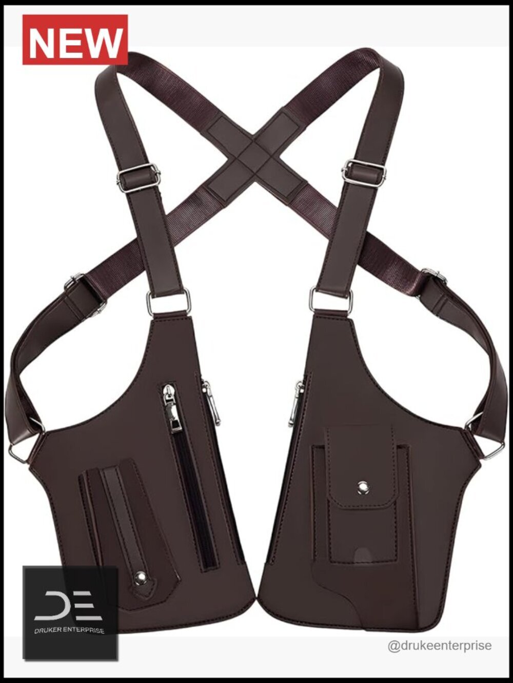 Anti-Theft Underarm Shoulder Holster Bag with Adjustable Strap PU Leather